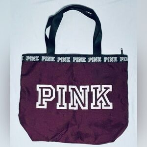 PINK Victoria's Secret Large Tote Shoulder Travel Bag Purple Maroon Good